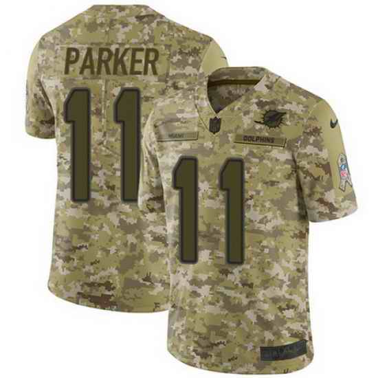Nike Dolphins #11 DeVante Parker Camo Mens Stitched NFL Limited 2018 Salute To Service Jersey